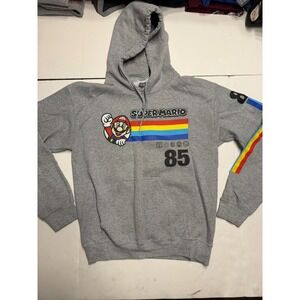 Nintendo Super Mario Bros 85 Graphic Hoodie Gray Geeknet Mens Small Rainbow
